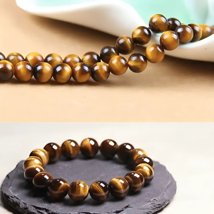 100% Natural Tiger Eye Yellow Crystal Healing Stone Bracelet for Men and Women