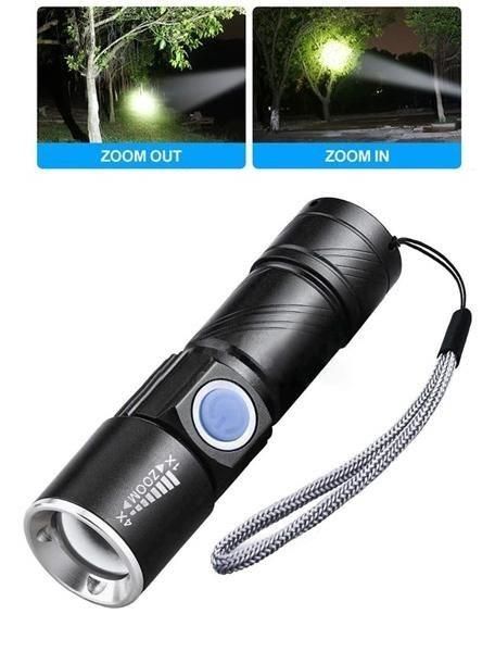 Rechargeable Torch - USB Charge Zoomable LED Torch Light