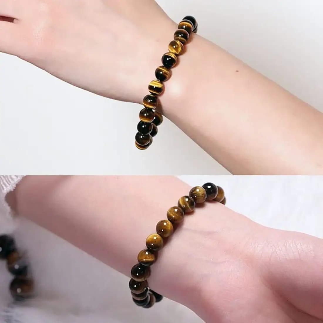 100% Natural Tiger Eye Yellow Crystal Healing Stone Bracelet for Men and Women