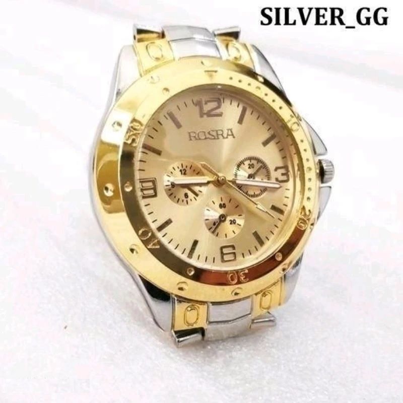 Analogue Gold Dial Watch For Men Elios-Gold-Silver